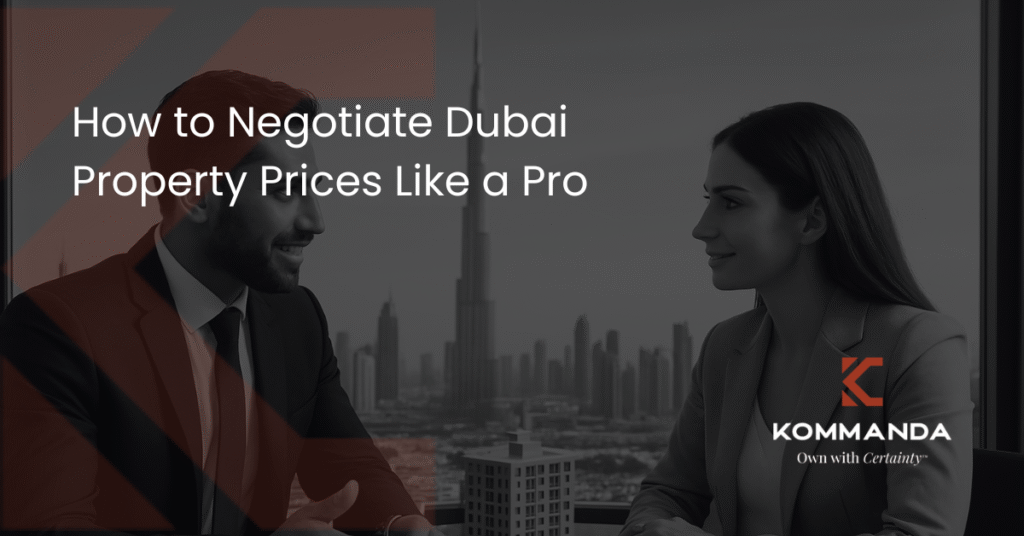Dubai’s property market has always attracted global attention for its futuristic skyline, strong investment potential, and lifestyle that blends luxury with practicality. Whether you are a first time buyer or a seasoned investor, learning how to negotiate property Dubai prices is essential for making informed decisions. With new off plan communities, high rental returns, and growing investor demand, the opportunities in 2025 are stronger than ever. Many buyers feel overwhelmed when trying to secure a good deal because the Dubai market moves quickly and prices fluctuate based on location, amenities, and project stage. This is where choosing the right partner becomes critical. Kommanda stands out as a trusted real estate expert that helps buyers understand pricing trends, gain access to exclusive offers, and negotiate with confidence. This guide covers advanced negotiation tactics, expert tips, and real world insights so you can negotiate property Dubai deals with ease and secure the value you deserve. Market Context and Buyer Challenges Understanding the current property landscape is the first step to strong negotiation. Dubai’s real estate sector has grown significantly in recent years, with high demand from international investors seeking stable returns and long term appreciation. Key Trends Defining Dubai’s Market in 2025 Rising off plan demand: New communities such as Dubai South, JVC, Arjan, and MBR City continue to attract investors due to flexible payment plans and competitive pricing. Increase in rental yields: Many areas now offer 6 to 9 percent annual ROI, making investment units more appealing. Shift toward lifestyle communities: Buyers prefer integrated communities with schools, retail zones, and green spaces. Inflow of foreign investors: Investors from Europe, Asia, and the Middle East see Dubai as a stable, tax friendly market. Steady property appreciation: Prime areas such as Dubai Marina, Downtown, and Palm Jumeirah continue strong price momentum. Common Challenges Buyers Face Even though the market offers many advantages, negotiating the right price is not always easy. Buyers often struggle with: Understanding market value: Sellers and developers may price properties based on demand, launch stage, or brand reputation. Paperwork and processes: Dubai has transparent regulations, yet buyers may find NOC fees, transfer fees, and DLD procedures complex. Financing delays: Mortgage approvals can take time, affecting negotiation power. Hidden costs: Service charges, maintenance fees, and sinking funds need to be understood before finalizing a deal. Fast moving inventory: Popular units sometimes sell within days, reducing negotiation flexibility. Kommanda helps clients navigate these challenges by providing market intelligence, updated pricing reports, mortgage support, and access to verified listings. How to Negotiate Property Prices in Dubai Like a Pro To negotiate property Dubai opportunities effectively, buyers must combine market knowledge with strategic communication. The following sections cover actionable tips used by expert investors and brokers across Dubai. Research Driven Preparation Study Comparable Market Prices Before initiating any negotiation, compare recent sales in the same building or community. Look for: Price per square foot Floor level differences Unit layout variation View based pricing Developer reputation A simple comparison can help you identify whether a seller is quoting above or below market value. Buyers who enter negotiation with data are more likely to secure a property discount Dubai sellers are willing to consider. Track Project Launch Prices Developers often adjust pricing throughout a launch cycle. Early phases usually offer lower rates, while later phases may come with premium pricing. If you understand the pricing timeline, you can negotiate better terms, especially in the early launch stages. Understand Buyer and Seller Motivations Negotiation tactics work best when you understand the other party’s priorities. Ask questions through your broker such as: Is the seller upgrading? Are they relocating? Is the unit already vacant? Is the developer close to selling out a specific building? Motivated sellers often provide the best opportunities for discounts. Effective Negotiation Tactics That Work in Dubai Start With Reasonable Offers Dubai sellers appreciate realistic offers backed by facts. Making an extremely low offer may result in a rejected deal. Start with a number that is slightly below your target and adjust based on seller feedback. Leverage Mortgage Pre Approval Buyers with pre approved financing are preferred by sellers because they can move forward quickly. This increases your negotiation power and may even lead to additional perks such as waived fees. Request Value Added Incentives Instead of asking only for price reductions, consider negotiating for: Waived DLD fee Free service charge for one year Free kitchen appliances Better payment plan structure Post handover payment options Many developers accommodate these requests, especially during promotional periods. Use Timing to Your Advantage Certain periods in Dubai offer more negotiation flexibility, such as: End of the financial quarter Property exhibitions or real estate events Project launch weeks Units close to handover During these periods, developers may offer attractive incentives to close deals quickly. Compare Developers and Resale Options Do not limit yourself to one project. Compare multiple options to increase your negotiation leverage. Agents at kommanda help buyers evaluate various developments by providing: Price comparison charts Expected ROI tables Rental demand forecasts Community lifestyle analysis Case Study: Negotiating a Property in JVC A client approached kommanda looking for a one bedroom unit in Jumeirah Village Circle. The developer offered the unit at a standard price, but after market analysis, our team identified lower rates from a competing project nearby. By presenting this comparison and highlighting the client’s mortgage pre approval, we negotiated: A 4 percent property discount Dubai buyers rarely receive Waived DLD fee One year free service charge The client saved more than AED 70,000 and secured a higher yield than expected. Kommanda Integration: How We Support Your Negotiation Kommanda simplifies the negotiation process through expert guidance and market knowledge. Our strengths include: Verified Listings and Accurate Pricing We provide only genuine listings with real time pricing. Buyers do not have to worry about outdated ads or misleading information. Professional Advisory Our team studies market trends, price movements, and developer policies to help buyers understand the right negotiation approach for each project. Access to Exclusive Inventory Through strong relationships with developers, kommanda offers buyers access to: Early launch units Exclusive allocations Limited time promotions Priority booking slots This gives our clients a competitive edge during negotiations. Smooth Documentation and Legal Guidance Our experts guide buyers through: DLD procedures NOC documentation Mortgage processing Reservation forms SPA signing Visit our About Us page or explore property listings at https://kommanda.llc to discover more. Practical Buyer Checklist to Negotiate Property Dubai Prices Use this simple checklist to approach every negotiation with confidence: Identify preferred communities and developer reputations Collect recent sales data and price per square foot reports Clarify your budget and secure mortgage pre approval Inspect the property physically or through a virtual tour Ask your agent for seller motivation insights Start negotiation with justified offers Request additional incentives or fee waivers Compare offers from multiple developers Review contract documents carefully Confirm handover timeline and post handover options Comparative Insights and Market Trends for 2025 ROI Expectations Across Popular Communities CommunityExpected ROI 2025Key BenefitsJVC7 to 8 percentAffordable, high rental demandDubai Marina6 to 7 percentWaterfront living, strong expat demandArjan7 to 9 percentNew projects, value pricingBusiness Bay6 to 7 percentClose to Downtown, commercial hubDubai Hills5 to 6 percentFamily lifestyle, premium villas Lifestyle Factors That Influence Price Proximity to malls and metro stations School availability within the community Quality of building amenities View type such as park, skyline, or waterfront Accessibility to major roads Understanding these factors gives buyers clarity when negotiating and determining value. Future Market Drivers Continued visa reforms Tourism growth increasing rental demand Upcoming mega projects Increase in digital nomads relocating to Dubai These trends contribute to long term price appreciation and stable investment performance. Frequently Asked Questions 1. How do I negotiate property Dubai prices if I am a first time buyer? Start with market research, compare at least three similar properties, and work with a reliable agent who understands seller expectations. 2. Can I request a property discount Dubai developers are offering during promotions? Yes. Developers frequently run promotional campaigns, and buyers can negotiate further based on payment plans and unit selection. 3. Are negotiation tactics different for off plan and ready properties? Yes. Off plan deals often involve negotiation of payment plans and incentives, while ready properties involve price negotiation with the seller. 4. What factors influence negotiation success in Dubai? Mortgage readiness, market timing, seller motivation, and accurate price comparison reports play the biggest roles. 5. Is it possible to negotiate DLD fees in Dubai? Some developers offer DLD fee waivers as part of promotional deals, especially during launch periods. 6. How can I improve my chances of getting a better price? Show proof of funds, submit realistic offers, and explore multiple communities to strengthen your bargaining power. 7. Are foreigners allowed to negotiate property Dubai deals freely? Yes. Foreigners can negotiate freely as Dubai has transparent property laws and freehold zones open to international buyers. 8. Should I hire an agent to negotiate on my behalf? Working with a trusted broker such as kommanda gives you access to accurate pricing, exclusive opportunities, and professional negotiation. Conclusion Mastering negotiation in Dubai’s property market requires a smart strategy, deep research, and the right support. From understanding market trends to identifying seller motivations and comparing multiple offers, every step plays an important role in securing value. With expert guidance, buyers can confidently approach negotiation and enjoy better pricing, improved payment terms, and added incentives. Kommanda is committed to helping buyers navigate the market with transparency and expertise. Whether you want a stylish apartment, an investment unit, or a family home, our team ensures you secure the right property at the right price. Secure your Dubai home today with kommanda. Explore listings at https://kommanda.llc.