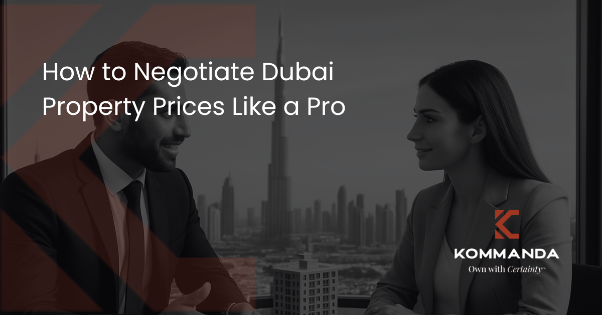 Dubai’s property market has always attracted global attention for its futuristic skyline, strong investment potential, and lifestyle that blends luxury with practicality. Whether you are a first time buyer or a seasoned investor, learning how to negotiate property Dubai prices is essential for making informed decisions. With new off plan communities, high rental returns, and growing investor demand, the opportunities in 2025 are stronger than ever. Many buyers feel overwhelmed when trying to secure a good deal because the Dubai market moves quickly and prices fluctuate based on location, amenities, and project stage. This is where choosing the right partner becomes critical. Kommanda stands out as a trusted real estate expert that helps buyers understand pricing trends, gain access to exclusive offers, and negotiate with confidence. This guide covers advanced negotiation tactics, expert tips, and real world insights so you can negotiate property Dubai deals with ease and secure the value you deserve. Market Context and Buyer Challenges Understanding the current property landscape is the first step to strong negotiation. Dubai’s real estate sector has grown significantly in recent years, with high demand from international investors seeking stable returns and long term appreciation. Key Trends Defining Dubai’s Market in 2025 Rising off plan demand: New communities such as Dubai South, JVC, Arjan, and MBR City continue to attract investors due to flexible payment plans and competitive pricing. Increase in rental yields: Many areas now offer 6 to 9 percent annual ROI, making investment units more appealing. Shift toward lifestyle communities: Buyers prefer integrated communities with schools, retail zones, and green spaces. Inflow of foreign investors: Investors from Europe, Asia, and the Middle East see Dubai as a stable, tax friendly market. Steady property appreciation: Prime areas such as Dubai Marina, Downtown, and Palm Jumeirah continue strong price momentum. Common Challenges Buyers Face Even though the market offers many advantages, negotiating the right price is not always easy. Buyers often struggle with: Understanding market value: Sellers and developers may price properties based on demand, launch stage, or brand reputation. Paperwork and processes: Dubai has transparent regulations, yet buyers may find NOC fees, transfer fees, and DLD procedures complex. Financing delays: Mortgage approvals can take time, affecting negotiation power. Hidden costs: Service charges, maintenance fees, and sinking funds need to be understood before finalizing a deal. Fast moving inventory: Popular units sometimes sell within days, reducing negotiation flexibility. Kommanda helps clients navigate these challenges by providing market intelligence, updated pricing reports, mortgage support, and access to verified listings. How to Negotiate Property Prices in Dubai Like a Pro To negotiate property Dubai opportunities effectively, buyers must combine market knowledge with strategic communication. The following sections cover actionable tips used by expert investors and brokers across Dubai. Research Driven Preparation Study Comparable Market Prices Before initiating any negotiation, compare recent sales in the same building or community. Look for: Price per square foot Floor level differences Unit layout variation View based pricing Developer reputation A simple comparison can help you identify whether a seller is quoting above or below market value. Buyers who enter negotiation with data are more likely to secure a property discount Dubai sellers are willing to consider. Track Project Launch Prices Developers often adjust pricing throughout a launch cycle. Early phases usually offer lower rates, while later phases may come with premium pricing. If you understand the pricing timeline, you can negotiate better terms, especially in the early launch stages. Understand Buyer and Seller Motivations Negotiation tactics work best when you understand the other party’s priorities. Ask questions through your broker such as: Is the seller upgrading? Are they relocating? Is the unit already vacant? Is the developer close to selling out a specific building? Motivated sellers often provide the best opportunities for discounts. Effective Negotiation Tactics That Work in Dubai Start With Reasonable Offers Dubai sellers appreciate realistic offers backed by facts. Making an extremely low offer may result in a rejected deal. Start with a number that is slightly below your target and adjust based on seller feedback. Leverage Mortgage Pre Approval Buyers with pre approved financing are preferred by sellers because they can move forward quickly. This increases your negotiation power and may even lead to additional perks such as waived fees. Request Value Added Incentives Instead of asking only for price reductions, consider negotiating for: Waived DLD fee Free service charge for one year Free kitchen appliances Better payment plan structure Post handover payment options Many developers accommodate these requests, especially during promotional periods. Use Timing to Your Advantage Certain periods in Dubai offer more negotiation flexibility, such as: End of the financial quarter Property exhibitions or real estate events Project launch weeks Units close to handover During these periods, developers may offer attractive incentives to close deals quickly. Compare Developers and Resale Options Do not limit yourself to one project. Compare multiple options to increase your negotiation leverage. Agents at kommanda help buyers evaluate various developments by providing: Price comparison charts Expected ROI tables Rental demand forecasts Community lifestyle analysis Case Study: Negotiating a Property in JVC A client approached kommanda looking for a one bedroom unit in Jumeirah Village Circle. The developer offered the unit at a standard price, but after market analysis, our team identified lower rates from a competing project nearby. By presenting this comparison and highlighting the client’s mortgage pre approval, we negotiated: A 4 percent property discount Dubai buyers rarely receive Waived DLD fee One year free service charge The client saved more than AED 70,000 and secured a higher yield than expected. Kommanda Integration: How We Support Your Negotiation Kommanda simplifies the negotiation process through expert guidance and market knowledge. Our strengths include: Verified Listings and Accurate Pricing We provide only genuine listings with real time pricing. Buyers do not have to worry about outdated ads or misleading information. Professional Advisory Our team studies market trends, price movements, and developer policies to help buyers understand the right negotiation approach for each project. Access to Exclusive Inventory Through strong relationships with developers, kommanda offers buyers access to: Early launch units Exclusive allocations Limited time promotions Priority booking slots This gives our clients a competitive edge during negotiations. Smooth Documentation and Legal Guidance Our experts guide buyers through: DLD procedures NOC documentation Mortgage processing Reservation forms SPA signing Visit our About Us page or explore property listings at https://kommanda.llc to discover more. Practical Buyer Checklist to Negotiate Property Dubai Prices Use this simple checklist to approach every negotiation with confidence: Identify preferred communities and developer reputations Collect recent sales data and price per square foot reports Clarify your budget and secure mortgage pre approval Inspect the property physically or through a virtual tour Ask your agent for seller motivation insights Start negotiation with justified offers Request additional incentives or fee waivers Compare offers from multiple developers Review contract documents carefully Confirm handover timeline and post handover options Comparative Insights and Market Trends for 2025 ROI Expectations Across Popular Communities CommunityExpected ROI 2025Key BenefitsJVC7 to 8 percentAffordable, high rental demandDubai Marina6 to 7 percentWaterfront living, strong expat demandArjan7 to 9 percentNew projects, value pricingBusiness Bay6 to 7 percentClose to Downtown, commercial hubDubai Hills5 to 6 percentFamily lifestyle, premium villas Lifestyle Factors That Influence Price Proximity to malls and metro stations School availability within the community Quality of building amenities View type such as park, skyline, or waterfront Accessibility to major roads Understanding these factors gives buyers clarity when negotiating and determining value. Future Market Drivers Continued visa reforms Tourism growth increasing rental demand Upcoming mega projects Increase in digital nomads relocating to Dubai These trends contribute to long term price appreciation and stable investment performance. Frequently Asked Questions 1. How do I negotiate property Dubai prices if I am a first time buyer? Start with market research, compare at least three similar properties, and work with a reliable agent who understands seller expectations. 2. Can I request a property discount Dubai developers are offering during promotions? Yes. Developers frequently run promotional campaigns, and buyers can negotiate further based on payment plans and unit selection. 3. Are negotiation tactics different for off plan and ready properties? Yes. Off plan deals often involve negotiation of payment plans and incentives, while ready properties involve price negotiation with the seller. 4. What factors influence negotiation success in Dubai? Mortgage readiness, market timing, seller motivation, and accurate price comparison reports play the biggest roles. 5. Is it possible to negotiate DLD fees in Dubai? Some developers offer DLD fee waivers as part of promotional deals, especially during launch periods. 6. How can I improve my chances of getting a better price? Show proof of funds, submit realistic offers, and explore multiple communities to strengthen your bargaining power. 7. Are foreigners allowed to negotiate property Dubai deals freely? Yes. Foreigners can negotiate freely as Dubai has transparent property laws and freehold zones open to international buyers. 8. Should I hire an agent to negotiate on my behalf? Working with a trusted broker such as kommanda gives you access to accurate pricing, exclusive opportunities, and professional negotiation. Conclusion Mastering negotiation in Dubai’s property market requires a smart strategy, deep research, and the right support. From understanding market trends to identifying seller motivations and comparing multiple offers, every step plays an important role in securing value. With expert guidance, buyers can confidently approach negotiation and enjoy better pricing, improved payment terms, and added incentives. Kommanda is committed to helping buyers navigate the market with transparency and expertise. Whether you want a stylish apartment, an investment unit, or a family home, our team ensures you secure the right property at the right price. Secure your Dubai home today with kommanda. Explore listings at https://kommanda.llc.